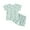 Z01C Mint Green, variant on QWIED Pajamas Set For Girls Summer Thin Strawberry Pattern Wooden Ear Edge Short Sleeve Set Home Clothes Air Conditioning Clothes Baby Girl Outfits 12 Months-18 Months