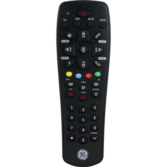 GE 4-Device Universal TV Remote Control in Black, 34932