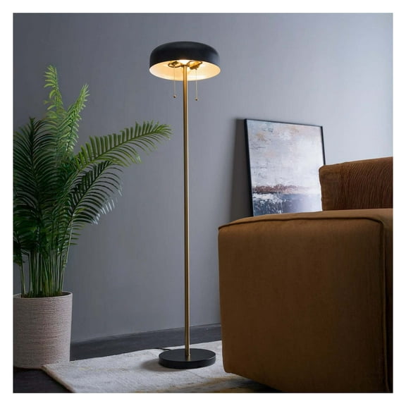 Modern Floor Lamp for Living Room Vesper Floor lamp with Black outer and White inner 110-120V Tall Corner Lamp for Bedroom & Office Lighting Black   Table&Floor Lamps   Metal