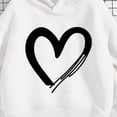 thumbnail image 4 of WAVSUF Girls Hooded Sweatshirts, Long Sleeve Heart Print Hooded Fall Casual Daily Pullover White 1, 4 of 6