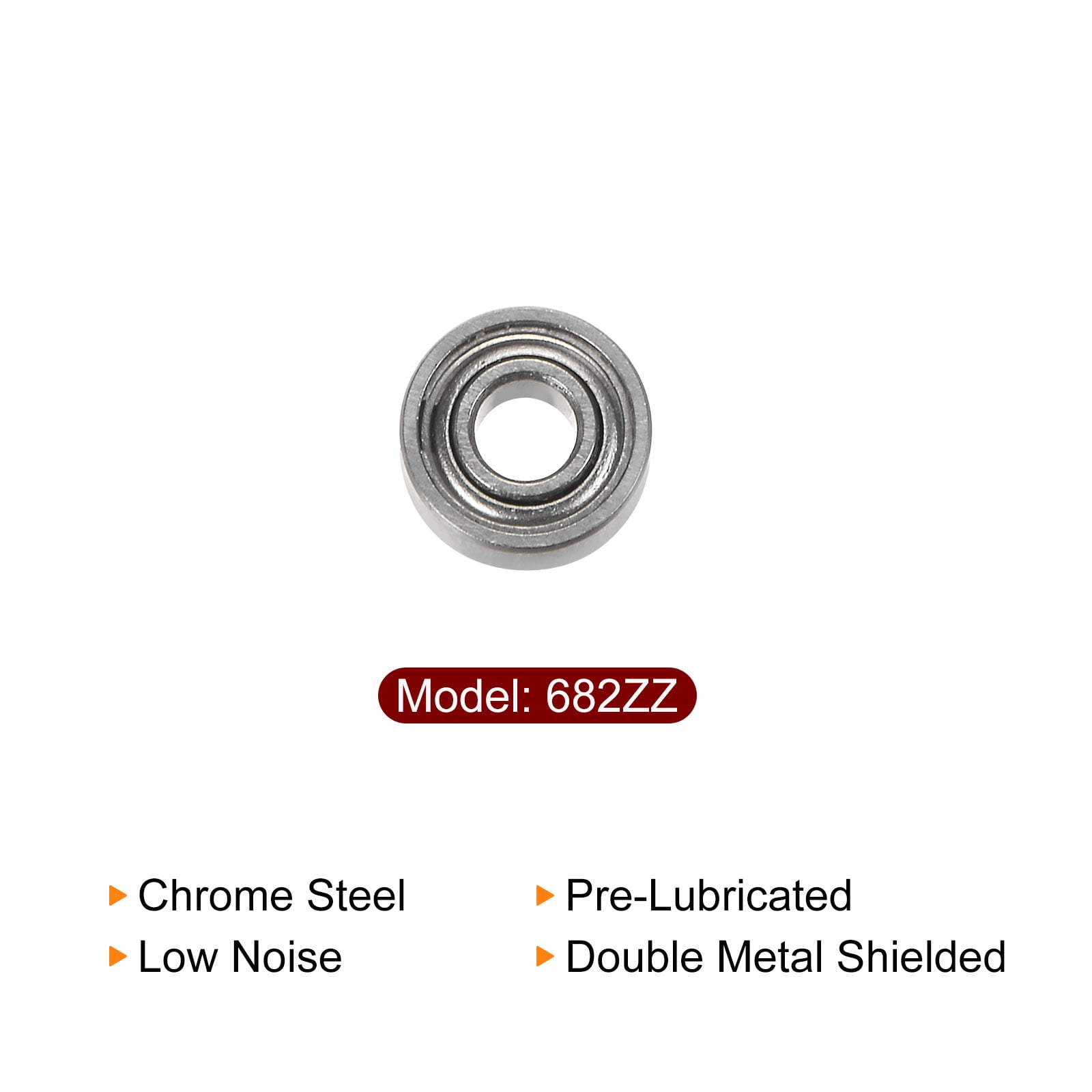 Uxcell 682ZZ Ball Bearings 2mmx5mmx2.3mm Chrome Steel Double