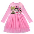 thumbnail image 3 of Lol Boneka Kejutan Gaun Gadis Mode Baru Musim Semi dan Musim Gugur Rok Anak-anak Lengan Panjang Gaun Rok Jala Dua Lapis, 3 of 5