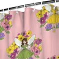 thumbnail image 3 of Pink Flower Fairy Pattern Shower Curtain 72"x84" ,Bathroom Decorative Shower Curtains Set with 12 Hooks,Modern Waterproof Washable Shower Curtain, 3 of 6