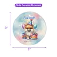 thumbnail image 5 of Happy Birthday Cute Puppy Pomeranian with Cake Gifts Party Hat Ceramic Round Ornament Pom Dog Lover Gifts Home Tree Decor - 00029, 5 of 5