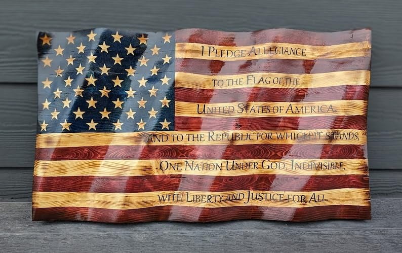 American Wood wooden flag 36 Inch