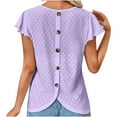 thumbnail image 4 of LOVZFMLL Hauts d'Été pour Femmes T-shirt à Manches Courtes Col Rond, 4 of 8