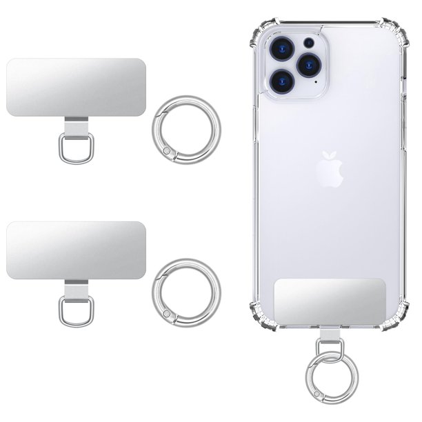 MoKo Etiquetas para Correa de Celular 2 piezas Acero Inoxidable Plata