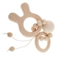 thumbnail image 3 of Grado Alimenticio De Silicona Bebé Mordedor De Dentición Juguetes Estilo 1-Conejo Macarena Pulsera de dentición de madera, 3 of 8