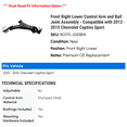 thumbnail image 2 of Front Right Lower Control Arm and Ball Joint Assembly - Compatible with 2012 - 2015 Chevy Captiva Sport 2013 2014, 2 of 2