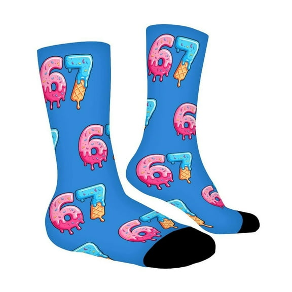 Funny Ice Cream Crew Socks for Boys Girls Kids 67 Socks Ages 7-12 Soft Cute Print Durable Everyday Wear Socks Christmas Holiday Gifts for Children