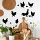 thumbnail image 1 of Decoración de pared de pollo, silueta de aves de corral, pegatina de pared, gallo y gallina, calcomanía de gallo, animales, mural artístico, papel tapiz adhesivo negro, 1 of 9