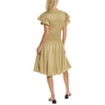 thumbnail image 2 of Rebecca Taylor womens  Flutter Sleeve Dress, L, Green, 2 of 5