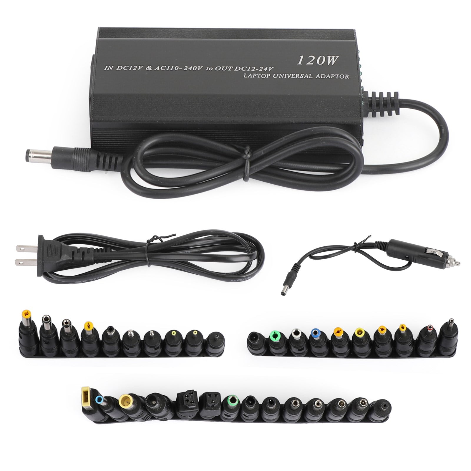 Universal 120W Car Home 34 Tips Power Supply Charger for Laptop Notebook US Plug