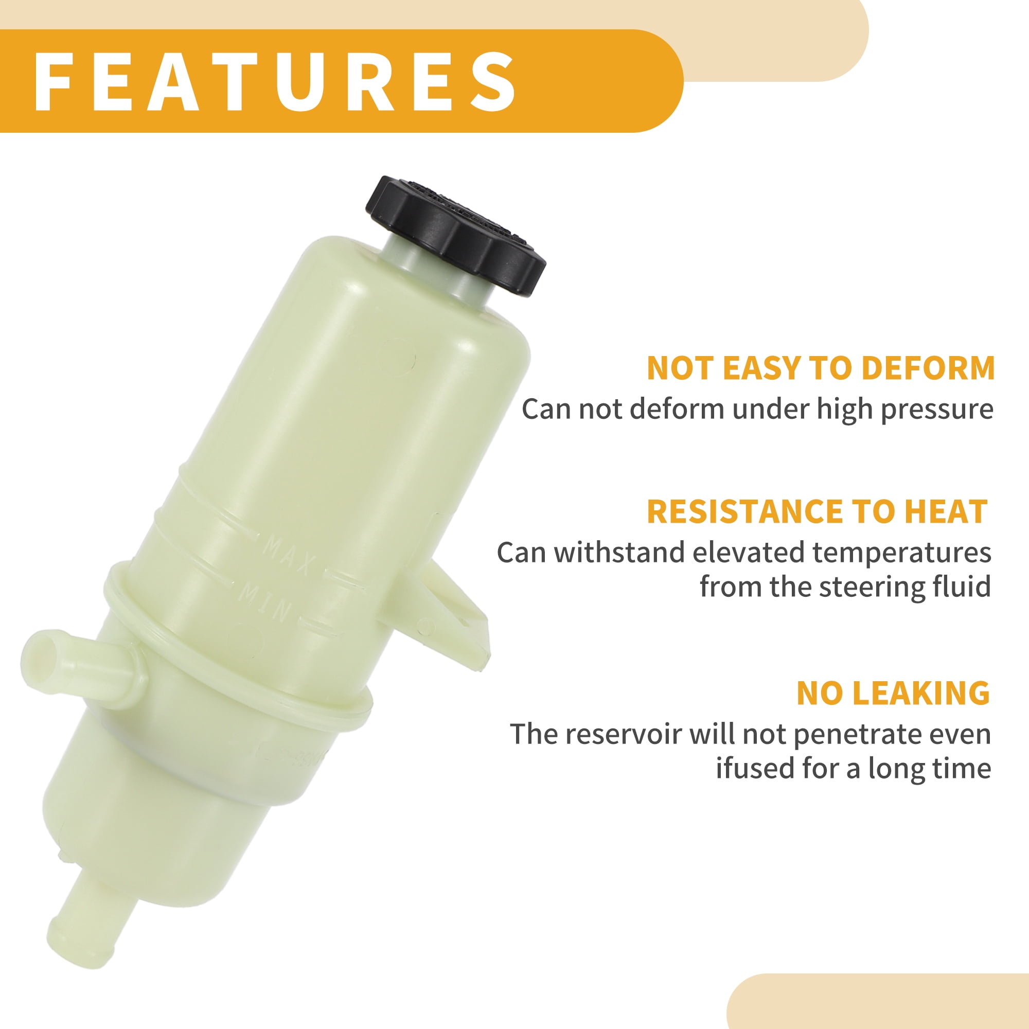 Unique Bargains Power Steering Reservoir - No.68193090AA Car Automotive Power Steering Tank - for Ram 2500 2013-2019 Plastic White - 1 Pc