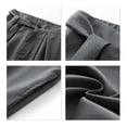 thumbnail image 6 of Zylarhe Men's Pants, Summer Casual Trousers Lightweight Flowy Wide Leg Cropped Pants With And Pleats For Comfort Big Grey XXL, 6 of 9