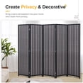 thumbnail image 6 of JOSTYLE 5-Panel Room Divider Folding Privacy Screen Divider for Room Separation with Natural Bamboo Pinewood Frame Black, 6 of 9