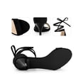 thumbnail image 2 of BLISSFUL STEP Open Toe Kitten Heel Lace Up Dress Sandals for Women Black 9, 2 of 6