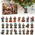 thumbnail image 2 of EUDIDV Xmas Tree Decor 2024 Festival Vacation Advent Calendar 24 Day Christmas Countdown Calendar Dachshund Pendant With Santa Hats 2D Xmas Tree Chicken Ornaments For Christmas Party Hanging Decor, 2 of 7