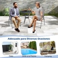 thumbnail image 4 of Juego de 2 Sillas Plegables de Patio Costway Respaldo Alto Tela Resistente Metálicas Portátiles Gris, 4 of 7