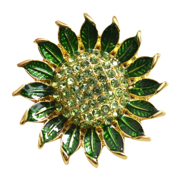 Broche de pasador de de imitación de cristal esmaltado floral Pasadores de clip de hebilla para mujer Zulema Pin de broche de girasol