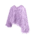 thumbnail image 3 of Hueook Faux Fur Coat Women's Winter Solid Color Casual Extended Warm Jacket Purple L, 3 of 6