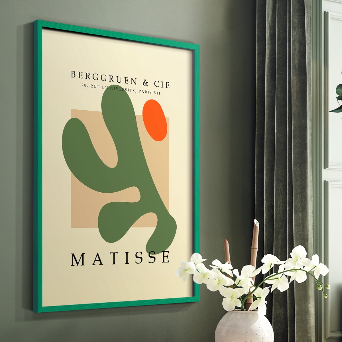 Matisse CCCXLI in Green Solid Wood 16 x 20 Framed Print