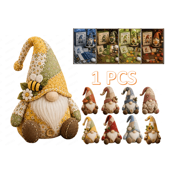 Cozy Gnome DIY Patchwork Kit, Gnome DIY Felt Patchwork Kit, Creative DIY Sewing Art Craft for Beginner Crafters Home Decor Unique Handmade Gift