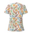thumbnail image 6 of Fuzoiu Simple Drawing Print Women's V-Neck T-Shirt,Women's Short Sleeve Top, Comfortable for Work, Leisure, and Sports, 6 of 7