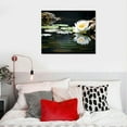 thumbnail image 4 of JEUXUS Zen White Lotus Flower Wall Art Black and White Lotus on Spa Stone and Water Picture Canvas Print Artwork for Yoga Meditation Room Bathroom Wall Decor 20x16in, 4 of 4