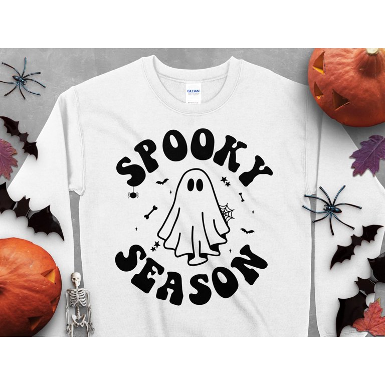Halloween Sweatshirt For Women - Cobweb Pumpkin Horror Graphic Crewneck Pullover (Prime Discount Ready)