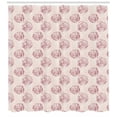thumbnail image 3 of Romantic Shower Curtain, Arrangement of Rose Silhouettes and Drawings in Soft Tones, Fabric Bathroom Set with Hooks, 69W X 75L Inches Long, Pale Salmon Dried Rose, by Ambesonne, 3 of 3