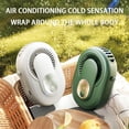 thumbnail image 3 of Portable Silent Mini Bladeless Fan Clip On, 5-Speed Strong Cooling Airflow,Rechargeable Hands-free Wearable Belt Fan, 4000mAh Long Working Time for Jobsite Outdoor Farm Fishing Camping(Green), 3 of 9