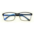 thumbnail image 3 of Men Rectangular Stainless Steel Reading Glasses Anti Blue Ray Lens - Computer Reader - Wide Fitment, 3 of 5