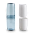thumbnail image 1 of Funda de cepillo de dientes Portátil Pasta de dientes Contenedor Polvo a prueba de polvo Plástico Diario Uso Diario Sencillo Holder Holder College Senderismo Cuatro tazas-azul Monstrate HA028212-07, 1 of 6