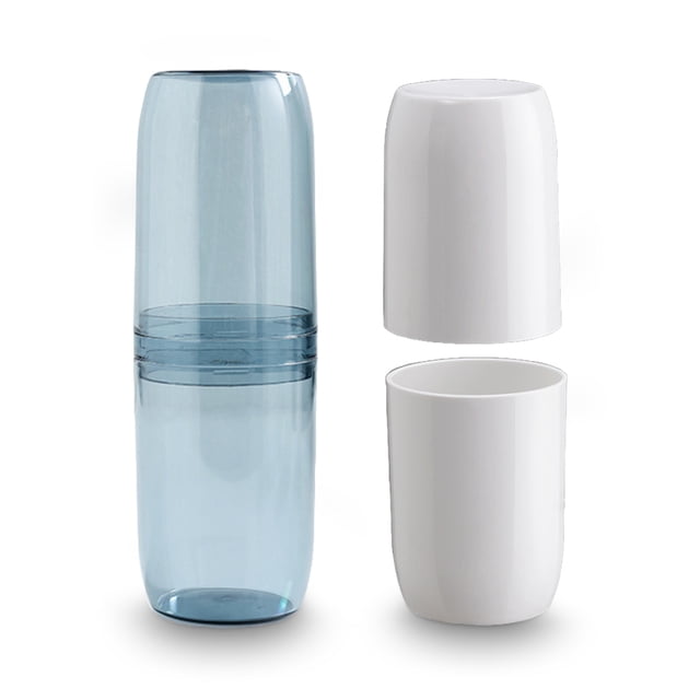 Funda de cepillo de dientes Portátil Pasta de dientes Contenedor Polvo a prueba de polvo Plástico Diario Uso Diario Sencillo Holder Holder College Senderismo Cuatro tazas-azul Monstrate HA028212-07