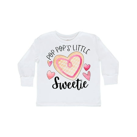 

Inktastic Pop Pop s Little Sweetie with Pink Heart Cookie Gift Toddler Boy or Toddler Girl Long Sleeve T-Shirt