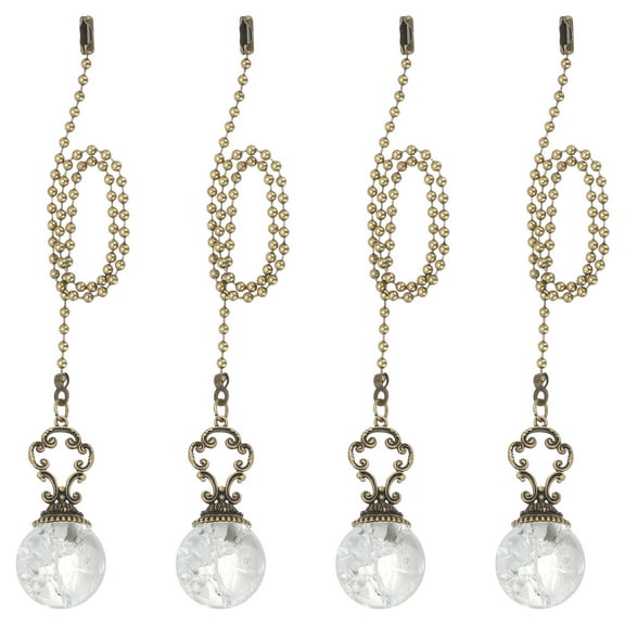 Uxcell 4 Pcs 15" Crystal Ceiling Fan Pull Chain, Clear ( Ball)