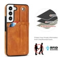 thumbnail image 6 of Dteck for Samsung Galaxy S22 Wallet Card Case, Shockproof Premium PU Leather Soft TPU Business Cover with Wrist Strap Kickstand Flip Stand Protection Case, khaki, 6 of 7