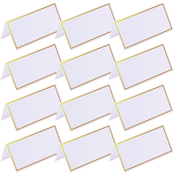 OUNONA 20Pcs Thick Paper Place Cards with Bronzed Edges for Wedding Party and Banquet Table Settings