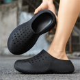 thumbnail image 2 of HXWCHs Unisex EVA Clogs,Thick Sole Breathable Slip-On Sandals, 3D Textured Non-Slip Casual Shoes for Men Women Indoor Outdoor Size: 9 Black, 2 of 9