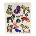 thumbnail image 2 of Swedish Dish Cloth Green Dots & Christmas Dogs Fabric Eco Friendly W1032*W446, 2 of 3