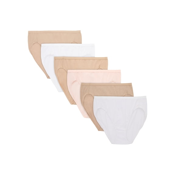 Hanes Ultimate Hi-Cut Underwear 6-Pack Women's Breathable High Cut Full Coverage sz 5-10