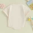 thumbnail image 3 of Bagilaanoe Newborn Baby Girl Boy Rompers Letter Embroidery Short Sleeve Bodysuits 3M 6M 12M 18M Infant Casual One Piece Short Jumpsuit, 3 of 8