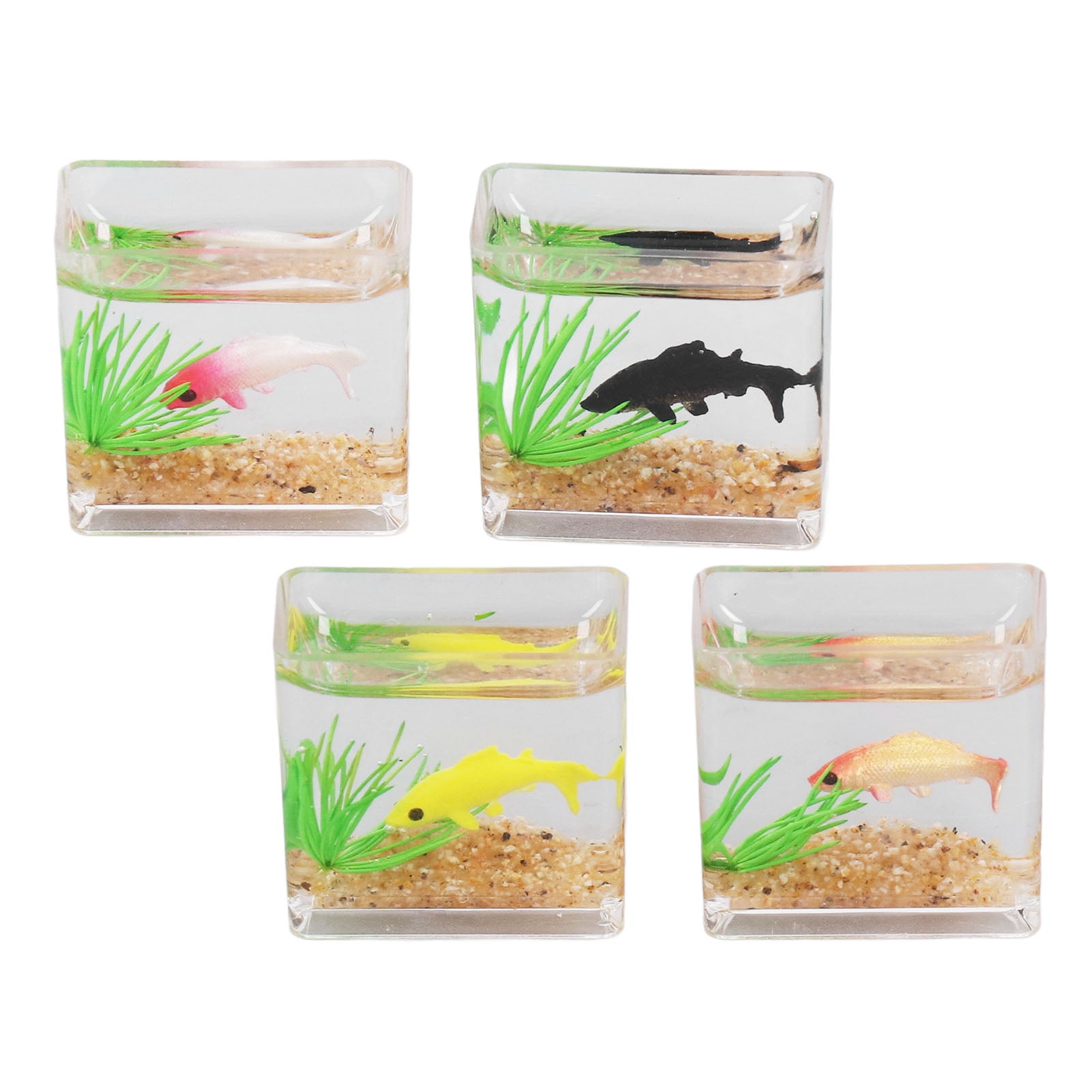 Dollhouse Fish Tank, Lifelike Plastic Bright Color Dollhouse Fish Bowl