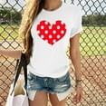 thumbnail image 5 of Ichuanyi Womens Tops, Summer Women Couples Lover Valentine's Day Short Sleeve Love Letter Print T Shirts Tops, 5 of 9