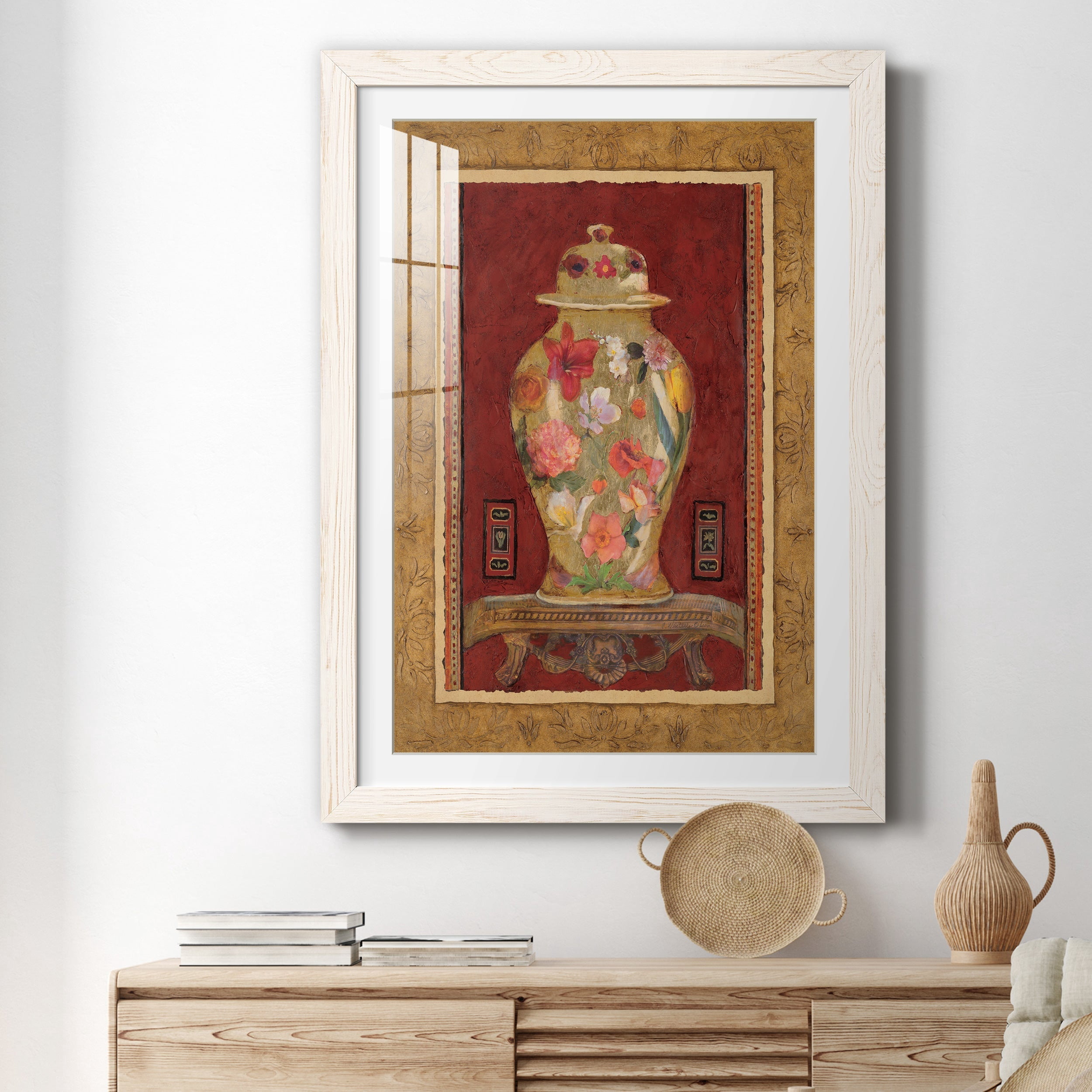 Romantic Urn I - Premium Framed Print - Distressed Barnwood Frame - Ready to Hang