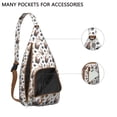 thumbnail image 2 of Artistic Dog Sling Bag - Dogs and Flowers Print (Multi-Pocket Organized, Adjustable & Waterproof), 2 of 4