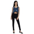 thumbnail image 2 of Moomaya Printed Tassels Crop Top For Womens Summer Button Down Sleeveless Blouse, 2 of 7