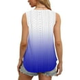 thumbnail image 6 of AherBiu Beach Tops for Women Eyelet Vacation Tank Tops V Neck Sleeveless Gradient Color Cami Shirts, 6 of 7
