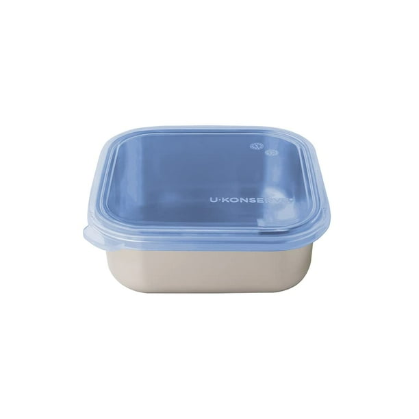 Recipiente de almacenamiento de alimentos U Konserve de acero inoxidable, 450 ml, azul
